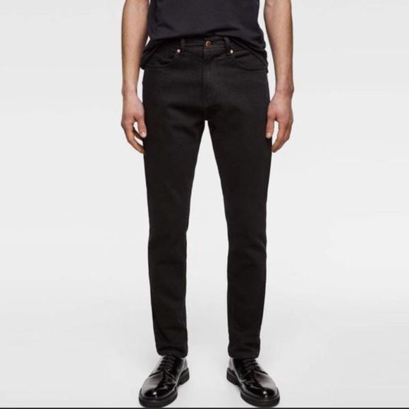 Zara Other - Zara Black Label Black Straight Leg Denim …